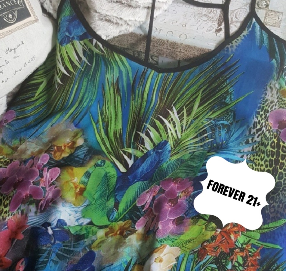 Summer Floral Tank-3X Plus